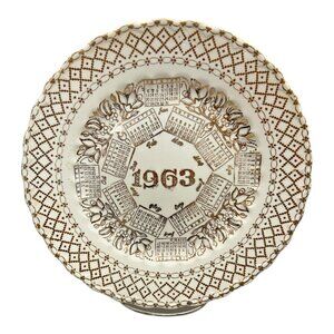 1963 Calendar Decorative Collector 10" Plate, Unmarked, Scalloped Edge